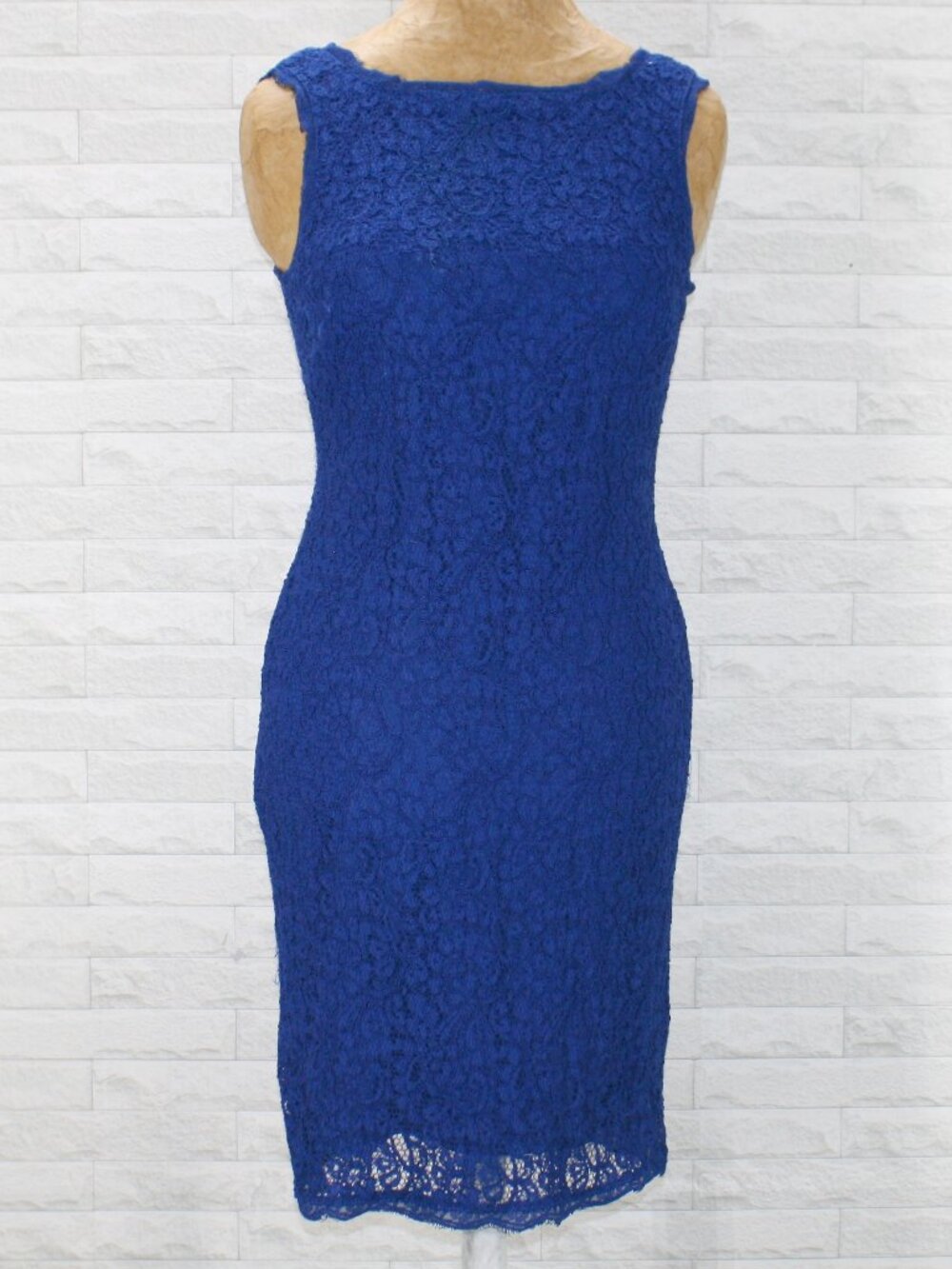 ADRIANNA PAPEL EVENING Dress Lace Sleeveless Cocktail Party Mini Wedding Blue 4